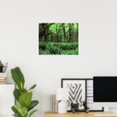 Poster Des fougères recouvrant une forêt pluviale aux Jeu (Bureau à domicile)