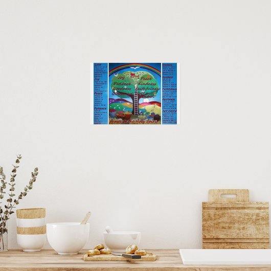 Poster des fruits de l'Esprit avec des versets (Cuisine)