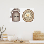 Poster des gaufres et sirop d'érable (Cuisine)