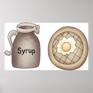 Poster des gaufres et sirop d'érable