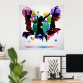 Poster Des gens heureux (Bureau à domicile)