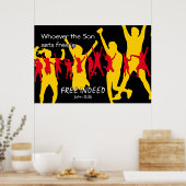 Poster DES GENS LIBRES Dansant | John 8:36 NOIR (Cuisine)