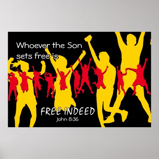 Poster DES GENS LIBRES Dansant | John 8:36 NOIR (Devant)