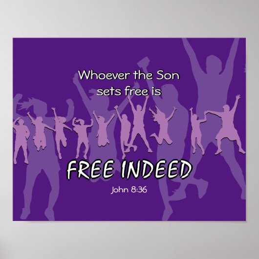 Poster DES GENS LIBRES Dansant | John 8:36 PURPLE (Devant)