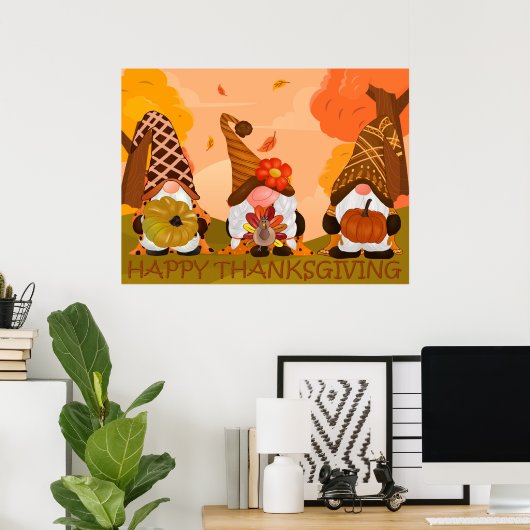 Poster des Gnomes de Thanksgiving (Bureau à domicile)