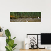 Poster des hérons dans le marais (Bureau à domicile)