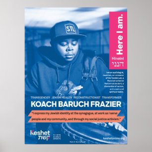Poster des héros juifs LGBTQ - Koach Baruch Frazie