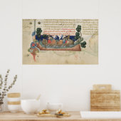 Poster Des hommes en bateau qui prennent des provisions p (Cuisine)