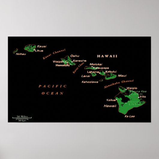 Poster des îles Hawaii (Devant)
