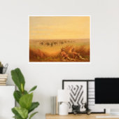 Poster Des Indiens ramassent sur un troupeau de bisons (1 (Bureau à domicile)
