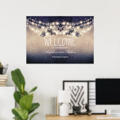 Poster des lampes à cordes d'accueil avec branches (Bureau à domicile)