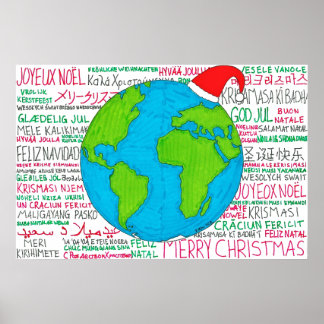 Poster des langues du monde de Noël Joyeux