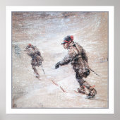 Poster Des Lapins dans une tempête de neige (Devant)