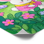 Poster Des lapins de caricature cachant des oeufs dans un (Coin)