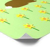 Poster des lapins et des jonquilles de Pâques (Coin)