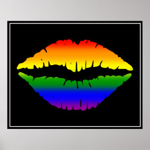 Poster des lèvres arc-en-ciel