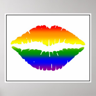 Poster des lèvres arc-en-ciel