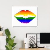 Poster des lèvres arc-en-ciel (Bureau à domicile)