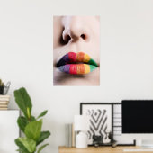 Poster des lèvres arc-en-ciel (Bureau à domicile)