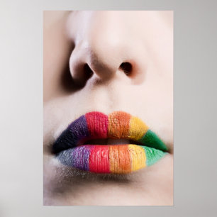 Poster des lèvres arc-en-ciel