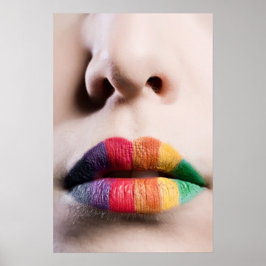 Poster des lèvres arc-en-ciel (Devant)