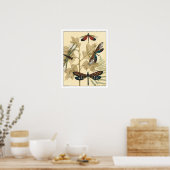 Poster Des libellules colorées flottent au-dessus des Feu (Cuisine)