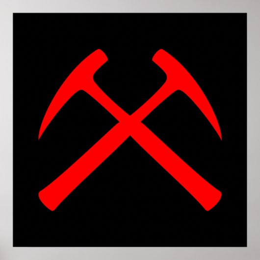 Poster des marteaux de roche croisés rouges (Devant)