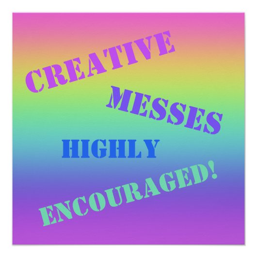Poster Des Messes Créatives Encouragées ! Arc-en-ciel (Devant)