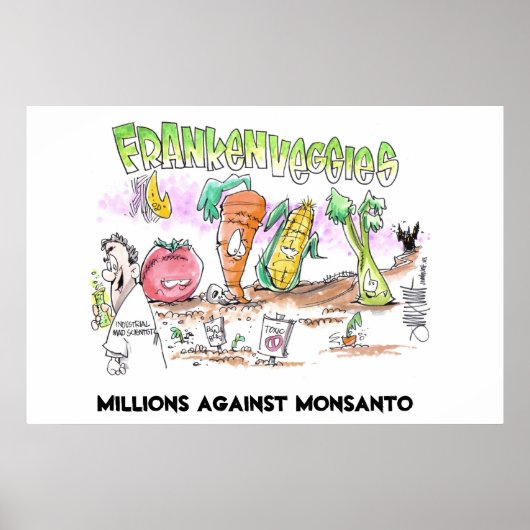 Poster Des millions contre Monsanto Franken Légumes (Devant)