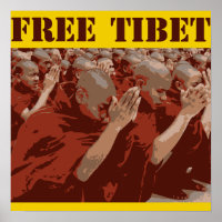 Poster des moines bouddhistes du Tibet libre