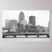 Poster Des Moines en B&W (Devant)
