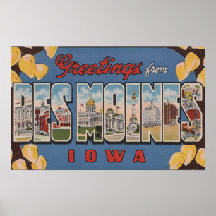 Poster Des Moines, Iowa - Grandes Lettres Scènes 2