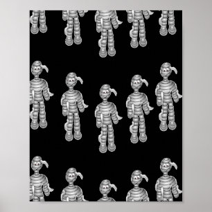 Poster Des momies joyeuses sur le noir