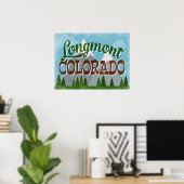 Poster des monts Longmont Colorado Snowy (Bureau à domicile)