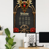 Poster Des noeuds celtiques et un coeur dans l'élégance g (Bureau à domicile)