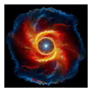 Poster Des Nuages Et Flammes Sombres Entourent Une Orbe D