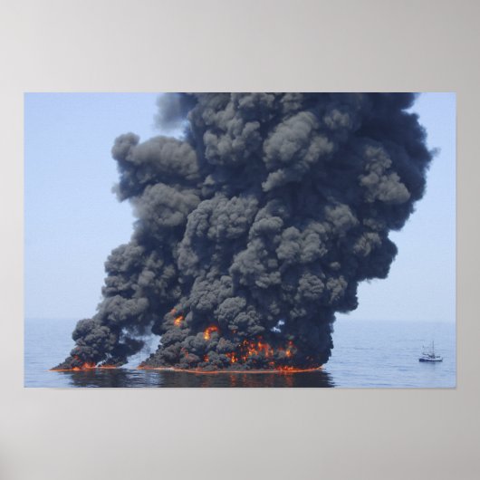 Poster Des nuages sombres de fumée et de feu émergent 2 (Devant)