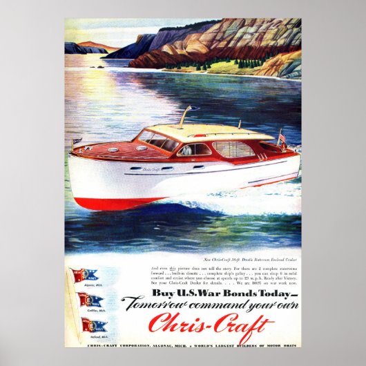 Poster des obligations de guerre Chris-Craft (Devant)