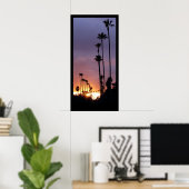 Poster des palmes Sunset California / Personnalise (Bureau à domicile)