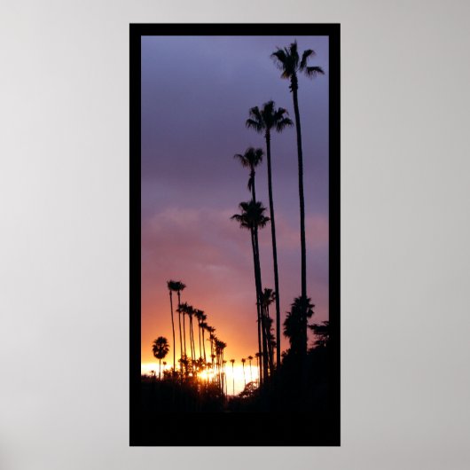 Poster des palmes Sunset California / Personnalise (Devant)