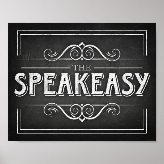 Poster des panneaux de style chalk / SPEAKEASY (Devant)