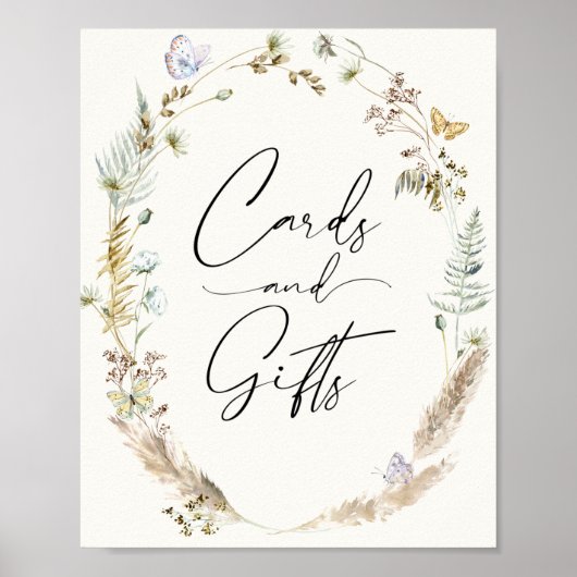 Poster des papillons Boho Cartes et cadeaux (Devant)