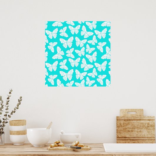 Poster des papillons turquoise (Cuisine)