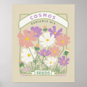 Poster des paquets de graines de fleurs Cosmos (Devant)