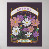 Poster des paquets de graines de fleurs Cosmos (vi (Devant)