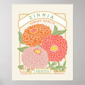 Poster des paquets de semences de Zinnia (Devant)