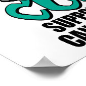 Poster Des pattes pour le cancer de l'ovaire du chat Cure (Coin)