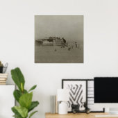 Poster Des paysans et des fils marchent dans une tempête (Bureau à domicile)