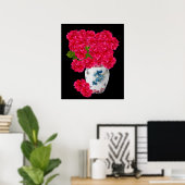 Poster des Peonies Roses Profondes (Bureau à domicile)