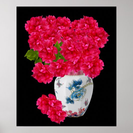 Poster des Peonies Roses Profondes (Devant)